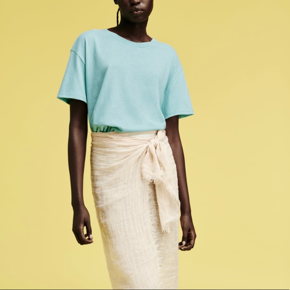 Zara Linen Blend T-shirt - Picture 2 of 9